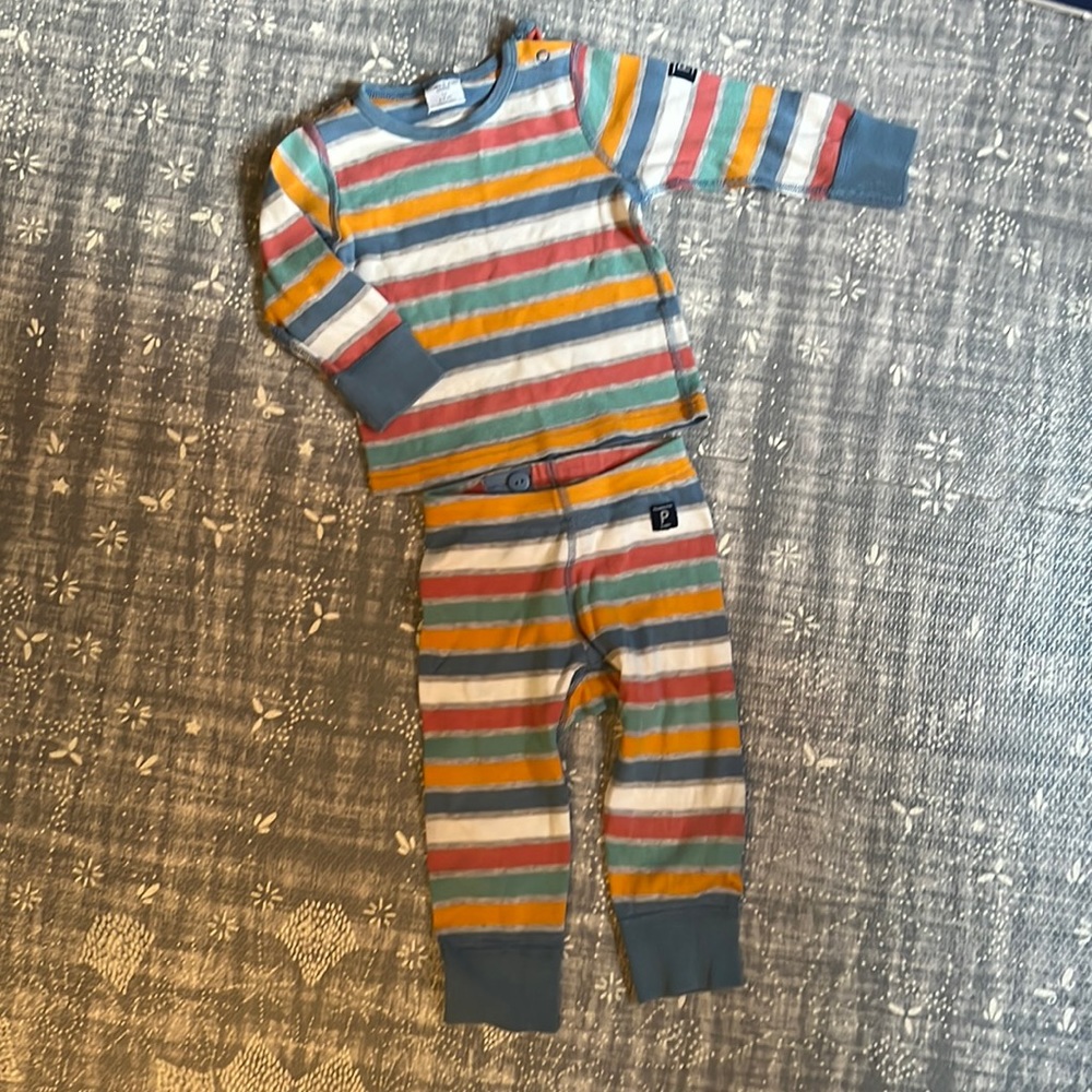 Polarn O Pyret candy striped shirt pant set 6-9 months unisex